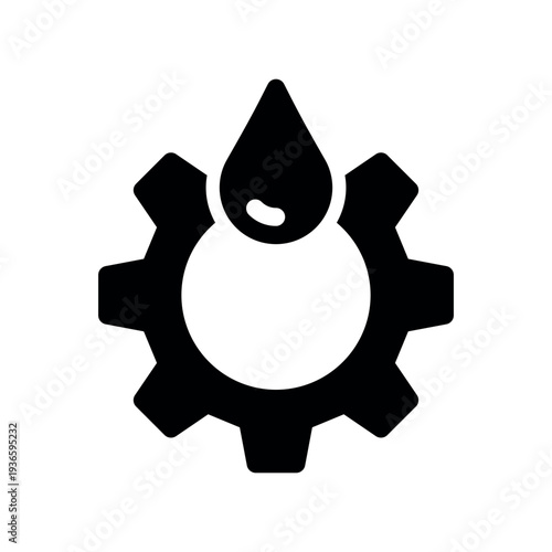 Cogwheel supporting a single drop of liquid