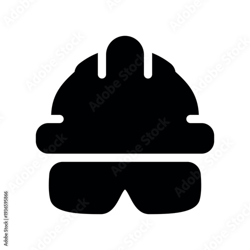 Construction Hard Hat Combined With Goggles