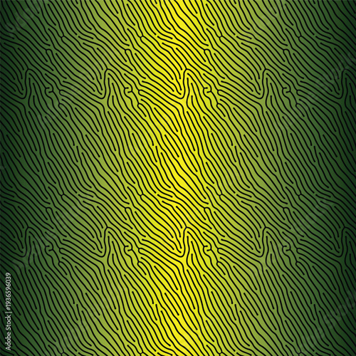 Seamless black and white abstract background featuring a geometric zebra pattern with curved lines and optical illusion waves for a modern vector texture design