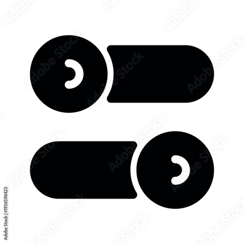 Toggle Switch Buttons for On and Off Interface