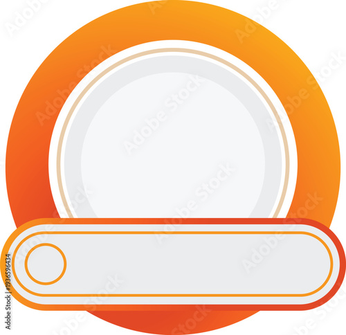 dynamic professional orange circular frame for profile photo and name text lower third vector graphic
