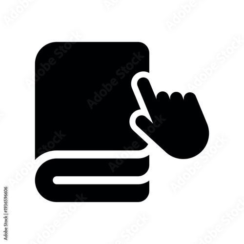Interactive Book Icon with Hand Selection Gesture