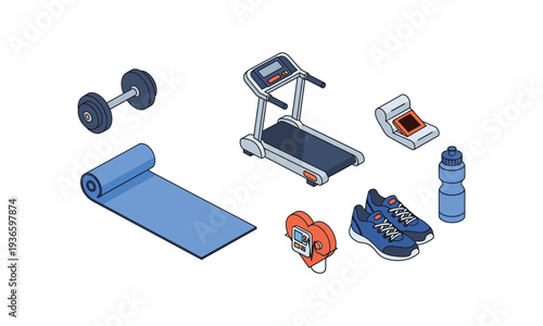 Fitness equipment collection for workout and exercise