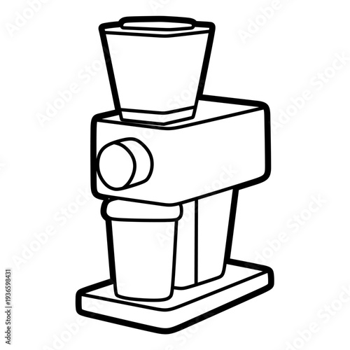 simple coffee grinder image, editable lines
