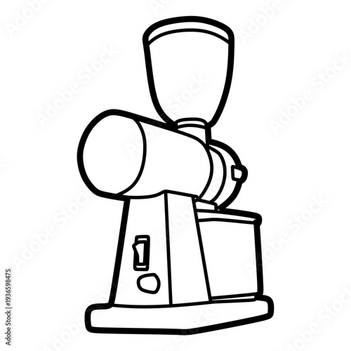 coffee grinder line art, editable lines