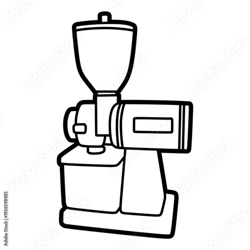 electric coffee grinder vector, editable lines