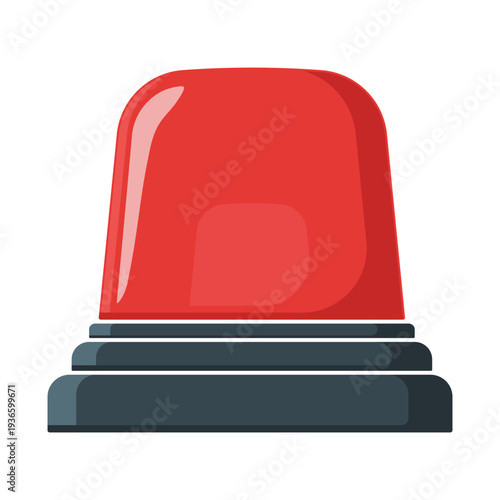 Red emergency siren light icon, without background