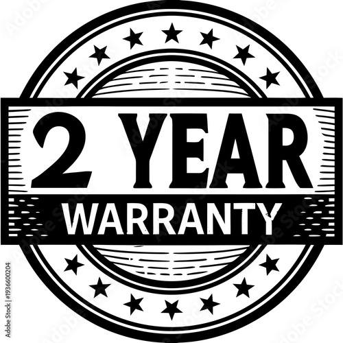 2 year warranty stamp with the text