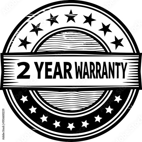 2 year warranty stamp with the text
