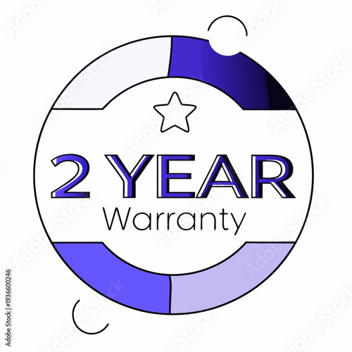 2 year warranty stamp with the text