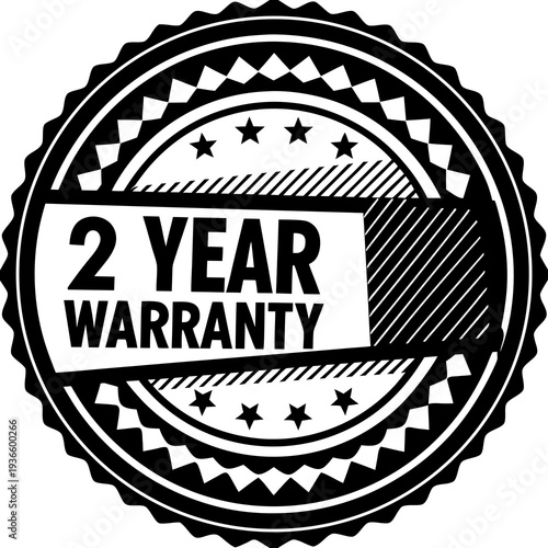 2 year warranty stamp with the text