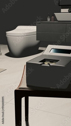 Smart Home Medical Diagnostic Device for Non-Invasive Healthcare Monitoring in a Luxury Interior