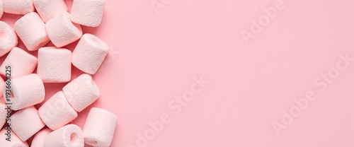 Soft and fluffy pink marshmallows