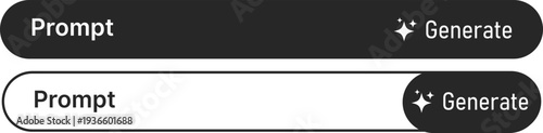 AI prompt generates interface bar icon. Natural language processing input graphic design. Chatbot command signs. text input and output signs