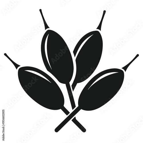 drumstick pods silhouette vector