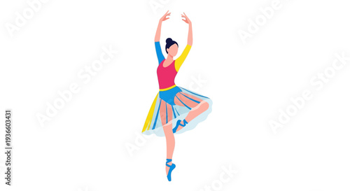 Vibrant illustration of a dancer in mid-performance, showcasing elegance and poise.