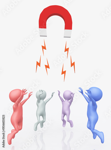 Magnet mit hüpfenden 3D Figuren