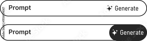 AI prompt generates interface bar icon. Natural language processing input graphic design. Chatbot command signs. text input and output signs