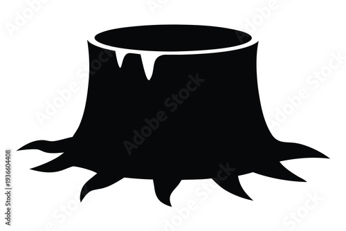 Tree Stump, Cut Trunk Silhouette