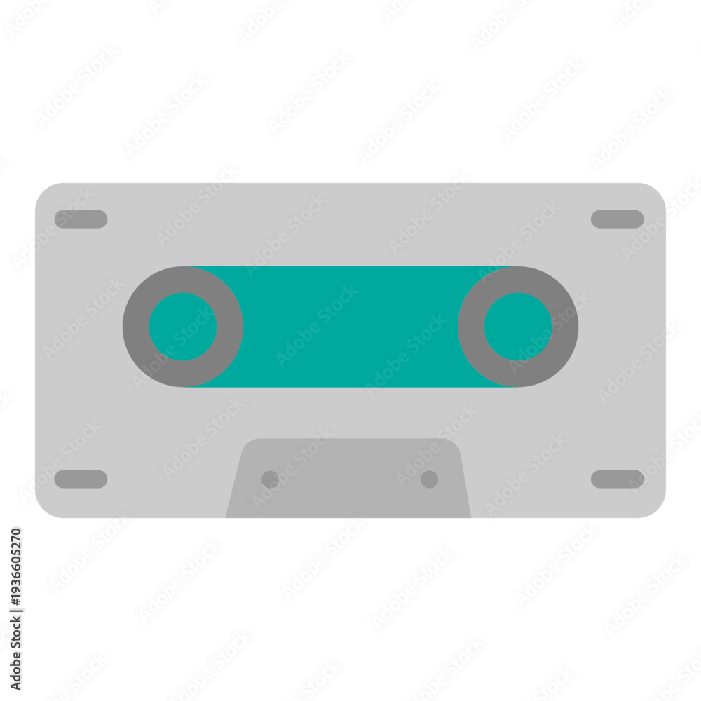 Fototapeta premium Cassette Vector Flat Icon Design