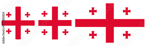 A set of icons depicting the Georgian flag, vector graphics, on a transparent background.