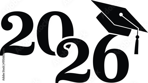 фотографія 2026 graduation year logo with cap