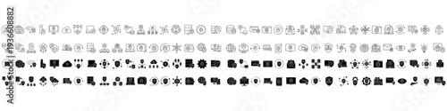 Firewall vector icon set. Cybersecurity Illustration sign collection. Computer antivirus symbol. Data protection logo.