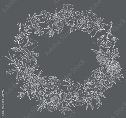 lace flowers frame decoration element	