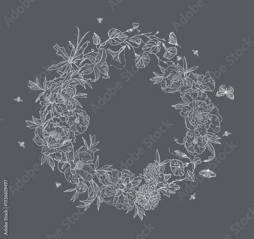 lace flowers frame decoration element	