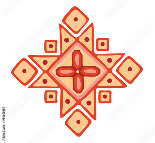 Slavic and Belarusian geometric folk Earth symbol of fertility and balance