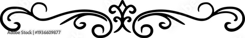 Φωτογραφία Set of black decorative line dividers with simple vintage ornaments and geometric vector designs