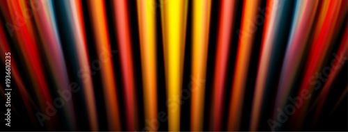 Abstract colorful lines radiate from center. Dark background emphasizes vibrant hues, creating dynamic visual effect.