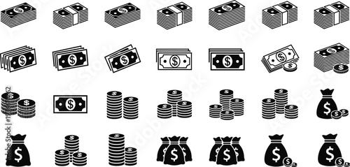 Money Finance Currency Icons Set symbol
