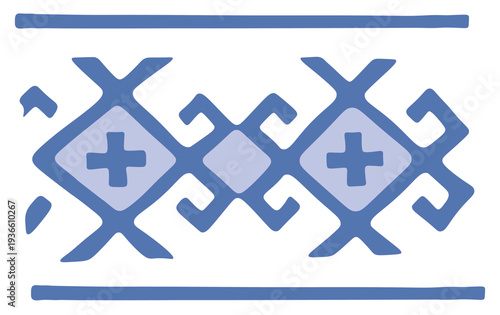 Blue Water Motif Inspired by Slavic and Balkan Traditions