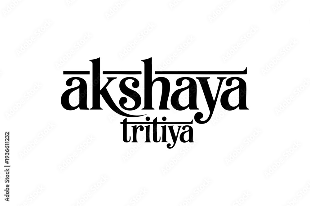 Fototapeta Decorative Vector Typography of Akshaya Tritiya – Elegant Indian Festival Lettering Design