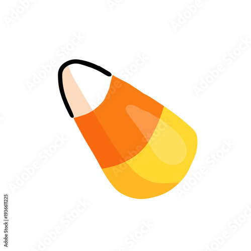 Striped jelly icon. Tasty gummy candy. Funny gelatin sweet. Cute little marmalade with cone form. Soft chewing confectionery. Fruit gumdrop. Flat isolated vector illustration on white background