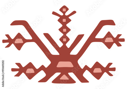 Traditional heritage ornament recreated as modern vector art with folk aesthetics