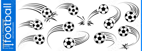 Soccer ball football icon with goal vector and logo illustration for sport world cup 2026. Football set design of flying foot motion in white abstract black element flat league play