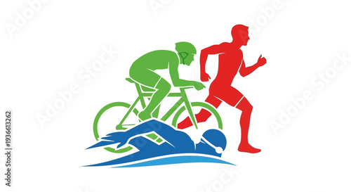 Cyclist and Runner Illustration.