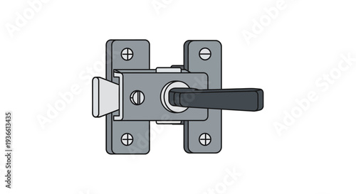 Door Lock Mechanism Illustration.