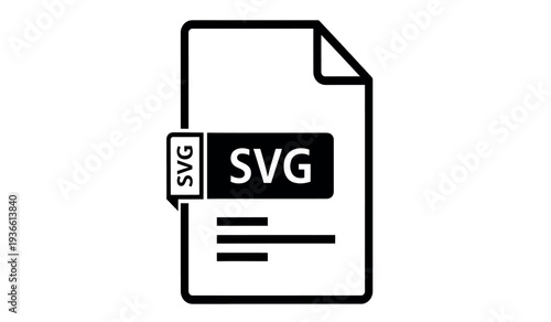 Svg file icon with document and text