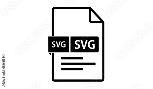 Svg file icon with document symbol and text placeholder