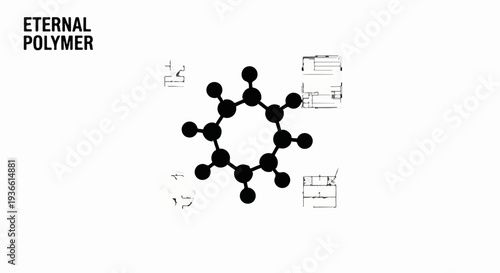 Abstract molecular structure illustration with scientific diagrams