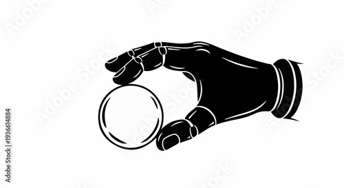 Stylized hand holding a small, glowing orb, representing magic or creation