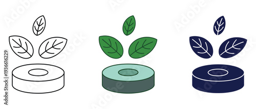 Polo mint sugar illustration icon representing round mint candy sweet, minimal vector illustration
