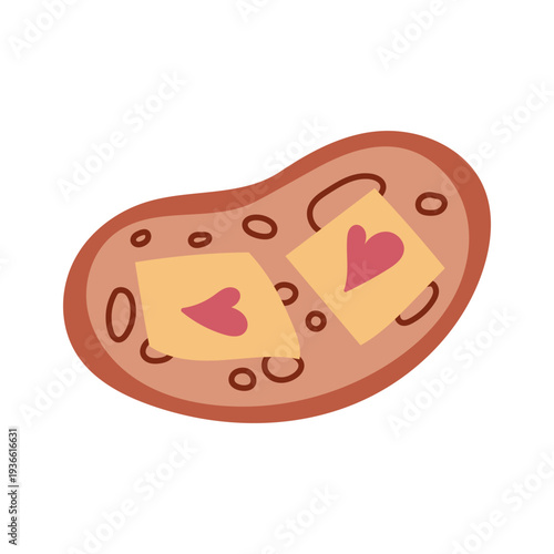 A heart shaped slice of bread