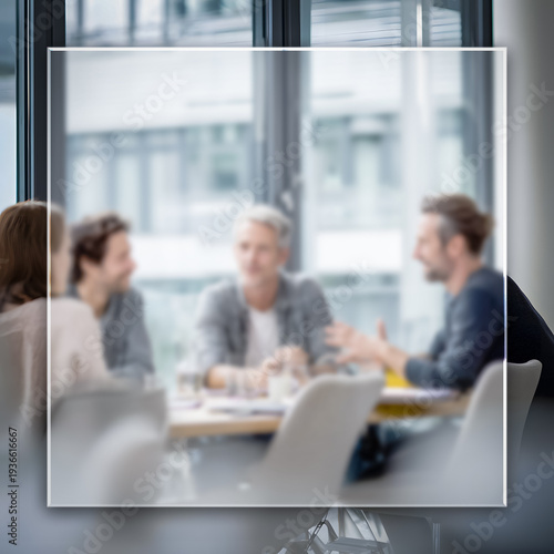 Wallpaper Mural Blurred corporate meeting presentation with a white overlay Torontodigital.ca