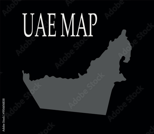 Vector Map of UAE with Abu Dhabi Dubai and Sharjah Divisions