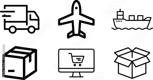 Logistics and shipping icons