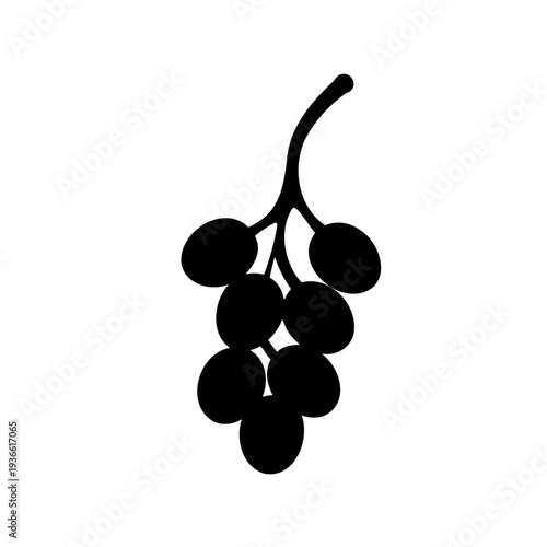 Stylized silhouette of a grape cluster, with simplified abstract and modern feel